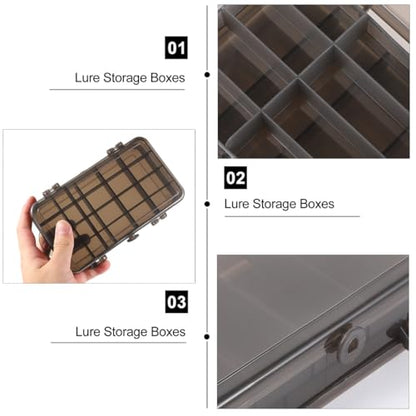 ibasenice 1pc Double-side Fishing Supplies Storage Box Outdoor Fishing Lures Container Removable Inserts Space-saving Design for Easy Organization and Transport