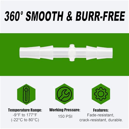 Plastic Hose Barb 3/16" Barbed Connectors Joint Splicer Mender Adapter for Aquarium Liquid Air (Pack of 10) - size: 3/16"