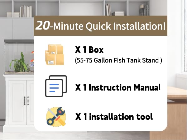 55-75 Gallon Fish Tank Stand with Power Outlet, Aquarium Stand with 4 Cabinets, Heavy Duty Reptile Tank Stand, Turtle Tank, Reptile Terrarium, White - color: White, size: 50x20x36.2 Inch