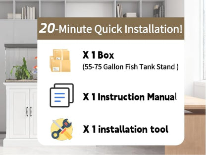 55-75 Gallon Fish Tank Stand with Power Outlet, Aquarium Stand with 4 Cabinets, Heavy Duty Reptile Tank Stand, Turtle Tank, Reptile Terrarium, White - color: White, size: 50x20x36.2 Inch