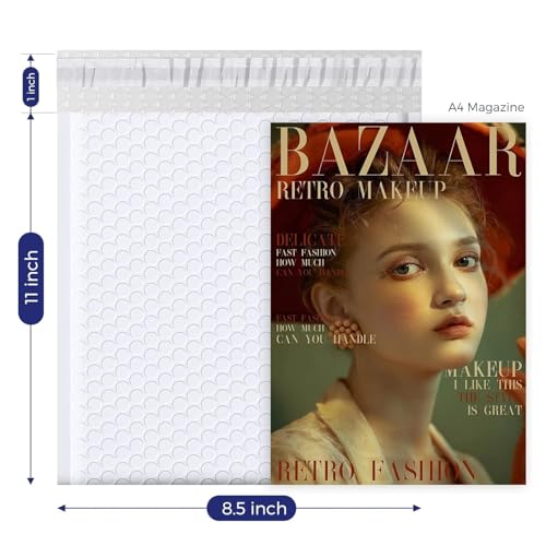 Fuxury Bubble Mailers 8.5x12 Inch 25 Pack White Padded Envelopes 8.5x11 Usable Size Self Seal Waterproof Bubble Envelopes for Shipping, Small Business, Jewelry & Clothing #2 - color: White, size: 8.5x12" 25PC