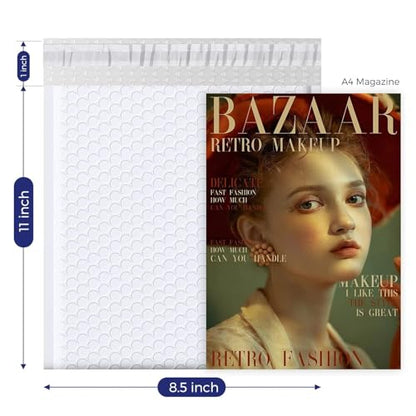 Fuxury Bubble Mailers 8.5x12 Inch 25 Pack White Padded Envelopes 8.5x11 Usable Size Self Seal Waterproof Bubble Envelopes for Shipping, Small Business, Jewelry & Clothing #2 - color: White, size: 8.5x12" 25PC
