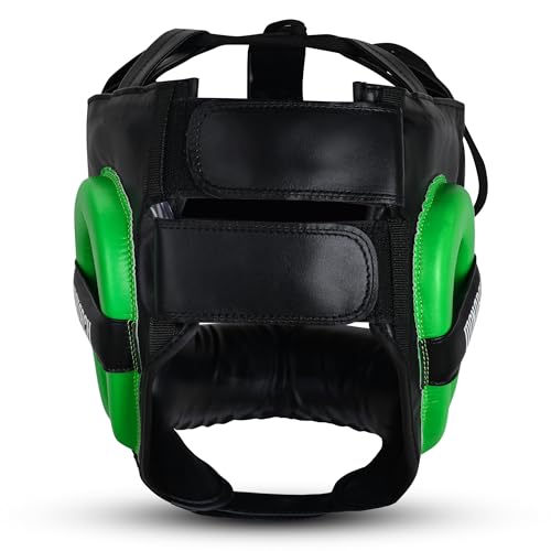 Full Face Boxing Headgear Boxing Sparring Men Women, a Complete Package for MMA and Kickboxing Trainees, Muay Thai Boxing Safety Head Guard - color: Green