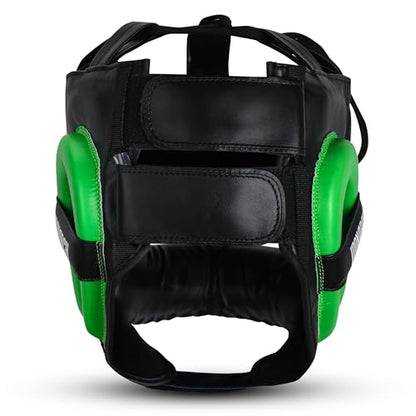 Full Face Boxing Headgear Boxing Sparring Men Women, a Complete Package for MMA and Kickboxing Trainees, Muay Thai Boxing Safety Head Guard - color: Green