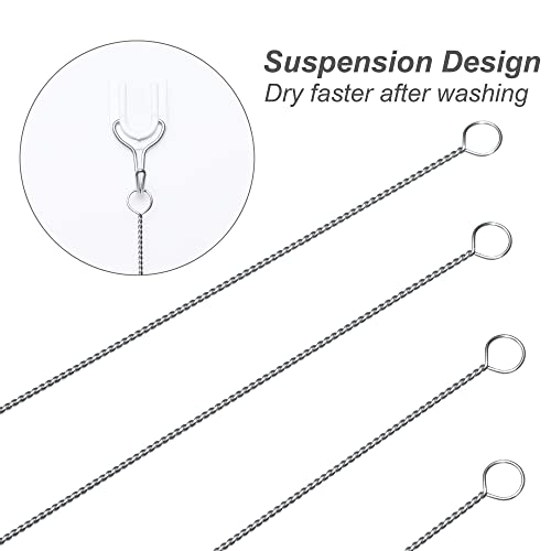 Straw Cleaner Brush (Only 2 pcs, 7.87inch X 5/16inch) | Extra Long Nylon Bristles and Stainless Steel Handle Cleaning Brushes for Washing Glass Silicone Metal Straws Tea Pot - color: Only 2 Pcs, 7.87inch X 5/16inch