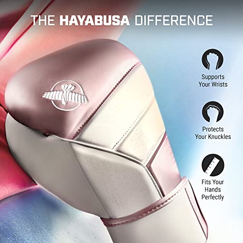 Hayabusa T3 Boxing Gloves - Sparring | Sparring Gloves, Muay Thai Gloves, Kickboxing Gloves, Heavy Bag Gloves, Boxing Gloves for Men and Women, Boxing Gloves - color: Rose Gold, size: 12oz