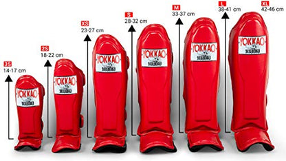 YOKKAO Matrix Muay Thai Kickboxing MMA Shin Guards with Knee Guards - color: Matrix Red, size: Small
