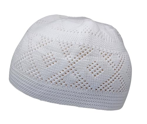 Set 5 Color Muslim Prayer Hat Men Skull Cap AMN-393 Beanie Islam Kufi Peci Hat Crochet Takke Eid Ramadan Gift