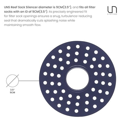 Ultum Nature Systems Filter Sock Silencer - 4” / 10 cm Acrylic Cover for UNS Reef System Sump - Fits 9cm ID, Reduces Splash Noise, Catches Debris, Integrated Handle, Aquarium Filter Accessory - 2 Pack