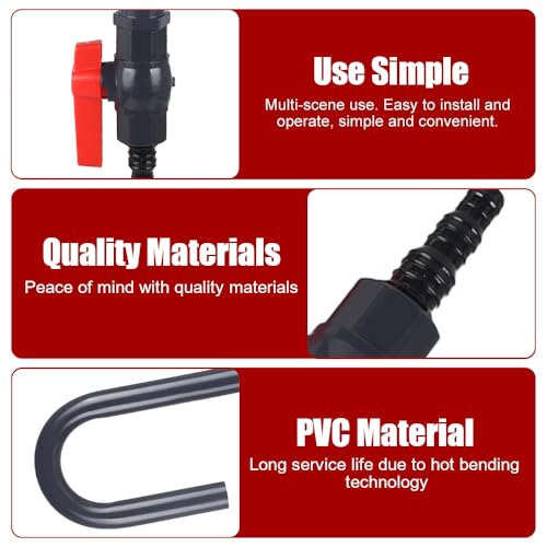 MiOYOOW Aquarium Water Changer, PVC Aquarium Water Filler Hanging Fish Tank Hook Filler with Flow Switch for 1/2“, 5/8”, 3/4” Hose