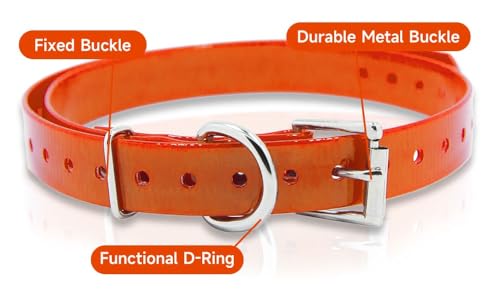 Waterproof TPU Replacement Strap for Dog Training Collar, 27.5 in - color: Orange