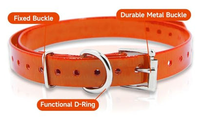 Waterproof TPU Replacement Strap for Dog Training Collar, 27.5 in - color: Orange