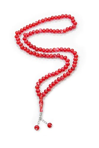 ihvan online, Tasbih Prayer Beads 99, Pack of 10, Muslim Prayer Bead, Islamic Rosary Bead, Dhikr, Tasbeeh Bulk, Misbaha, Masbaha, Tespih, Islamic Gift for Ramadan & Mawlid & Hajj Umrah - color: Red