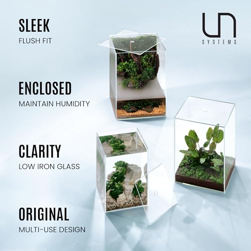 Ultum Nature Systems Prism Rimless Glass Aquarium - Cube Tank with Mitered Lid, Tall Nano Fish Tank for Home & Office - UNS Prism, 30TM - size: 11.81 x 11.81 x 17.72 inches