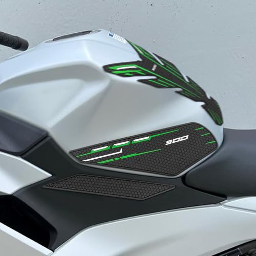 for Ninia 500 Z500 Ninja 500 SE ninja500 2024 2025 2026 New Accessories Side Fuel Tank Pads Protection Stickers Decals Fuel Tank Knee Pads Traction Pads Fuel Tank Pads Anti-Slip Side - color: Green