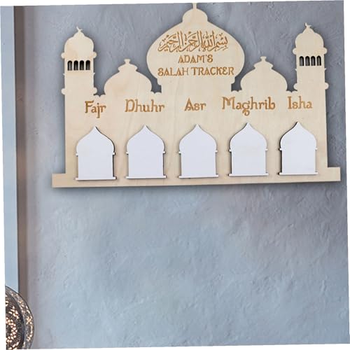 Ramadan Wall Hanging Wooden Calendar Decoration Eid Mubarak Countdown Calendar for Boy Girl Reusable Festive Home Decor for Ramadan and Eid Celebrations