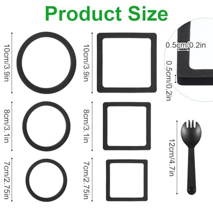 6PCS Aquarium Floating Plant Corral, Black EVA Fish Feeding Ring Set, Fish Tank Accessories for Mini Betta Tank, Floating Plants Holder|Feeder|Corral(3 Round + 3 Square) - style: 3 Round & 3 Square