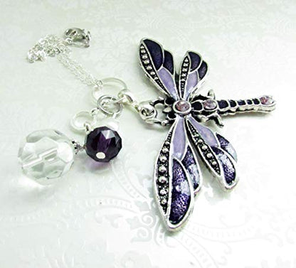 Dragonfly Rear View Mirror Car Charm - Crystal Sun Catcher