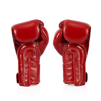 Fairtex BGV6 Angular Boxing Gloves, Locked Thumb Muay Thai MMA Kickboxing | Premium synthetic body with triple-layer foam padding. Joint protection and firm wrist support safeguard hands on heavy bags - color: Red, size: 14oz