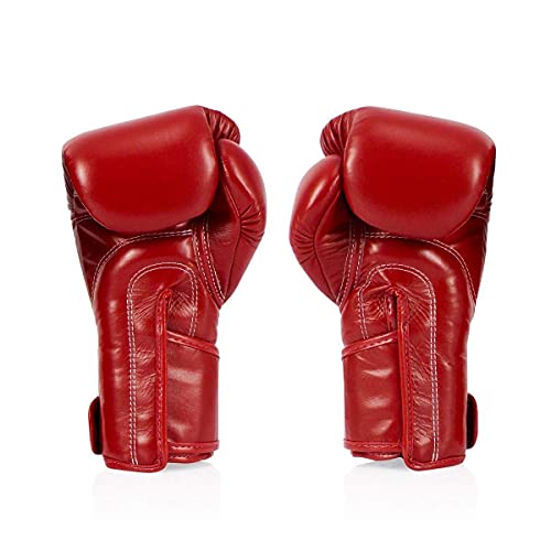 Fairtex BGV6 Angular Boxing Gloves, Locked Thumb Muay Thai MMA Kickboxing | Premium synthetic body with triple-layer foam padding. Joint protection and firm wrist support safeguard hands on heavy bags - color: Red, size: 12oz