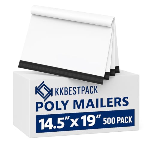 White Poly Mailers 14.5x19 in, Shipping Bags, 500 Pcs | Bulk poly mailers and mailer bags for shipping clothes; large shipping envelopes for packing shirts and hoodies. - size: 14.5" x 19" 500pcs