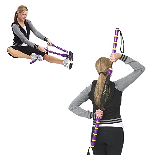 ProStretch StretchRite, Stretching Strap for Sore Muscles, Purple/Yellow | Physical Therapy Stretching Strap with Grip Handles for Tight Muscles - color: Purple/Yellow