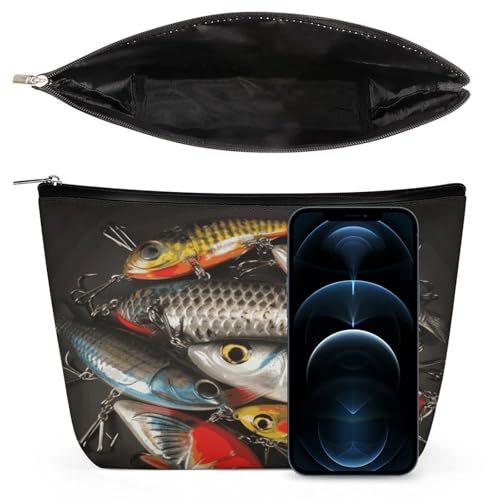 Fishing Bait Makeup Bag for Women, Toiletry Bag Portable PU, Cosmetic Bag Travel Essentials Toiletries Accessories