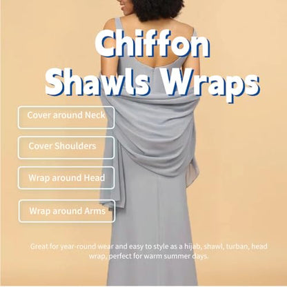 Chiffon Scarf for Women Lightweight Breathable Sunscreen Soft Solid Hijab Scarf for Daily & Muslim Wear - color: Gray Chiffon Scarf