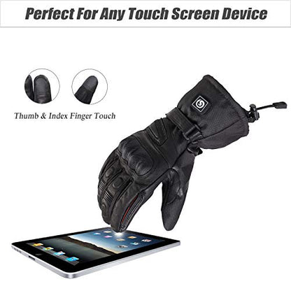 DAY WOLF Heated for Men & Women, Heating Motorcycle Gloves with 7.4V 2200MAH Rechargeable Battery Waterproof Windproof Electric Gloves for Winter Skiing Snowboarding Snowmobile Motorcycling - size: X-Small