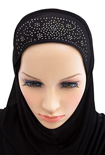 Aiyah Amira one piece Hijab Elastane-Spandex Head Scarf for women - color: Black