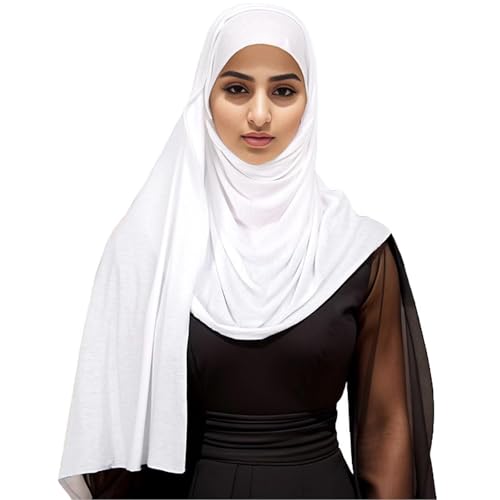 Premium Instant Hijab Scarf Cotton Hijabs For Women Soft Head Wraps, Ready to wear hijab, Abaya, Instant hijabs - color: White