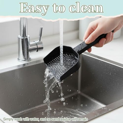 2Pcs Poop Scooper Cat Litter Scooper Small Holes 2mm for Rabbit Small Pets | 2.95 in × 5.9 in, Plastic Handle Fine Mesh Sifting Shovel for Guinea Pigs, Rabbits, Easy Waste Cleaning
