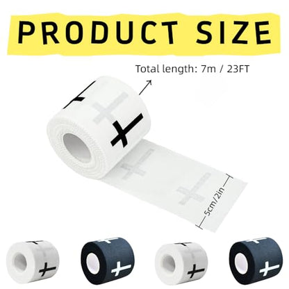 Christian Athletic Sports Tape with Cross Design - 4-Pack Breathable Cotton Wrist Wrap, 2in x 23ft for Soccer, Baseball, Boxing & Gym Training, Inspirational Faith-Based Fitness Accessory