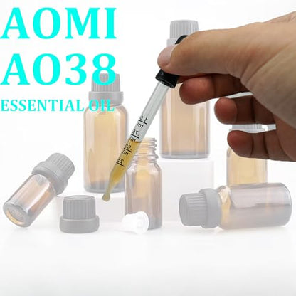 AOMI Glass Eye Dropper for Oils, 10pcs 1ml Glass Dropping Pipettes for Essential Oil, Lab, Medicine, Crafts or Transferring Other Liquid with Rubber Head, Straight Tube with Measurement