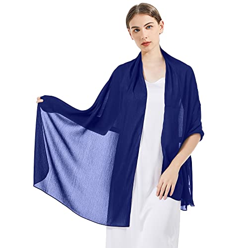 Chiffon Shawls and Wraps - Lightweight Scarve for Women Evening Dresses Wedding Bridal Formal Party - color: G-royal Blue