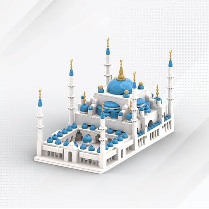 TheBlue Mosque Islamic Plastic Bricks Small Particle Educational Toy, Muslim Building Blocks, Fun DIY Combination Set, Ideal for Kids and Adults, Perfect for Birthdays and Holidays Eid al Fitr Gift