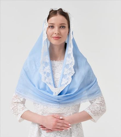 Leimandy Infinity Chapel Veil Hijab Scarf Head Wrap for Muslim V96 - color: Skyblue