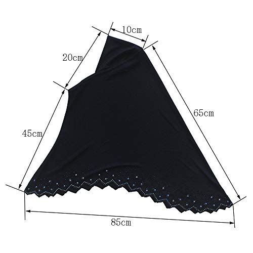 Instant Hijab Scarf for Women Muslim Women Clothing Headscarf for Girls with Czech Rhinestone - color: Navy Blue