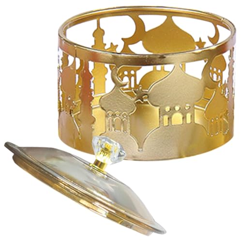 Ramadan Candy Tray Solid Wood Snack Plate Eid Serving Dish 3.54 Inch Arab Style Decorative Tray for Home Kitchen Party