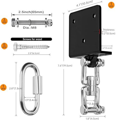 Heavy Bag & Punching Bag Hanger, Wall, Ceiling, Beam Mount Options | 900 LBS Capacity, 360° Swivel, Rust-Proof, Thick Steel Boxing Mount for MMA, Muay Thai & Home Gym (Multiple Mounting Options) - color: Ceiling - L-Shape Joist