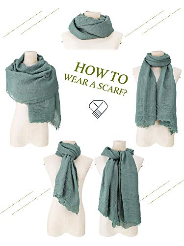 Geyoga 6 Pcs Women Scarf Shawl Hijab Scarves Cotton Crinkle Hijab for Women Blend Shawl Crinkle Wrap Head for Seasons - color: Stylish Colors