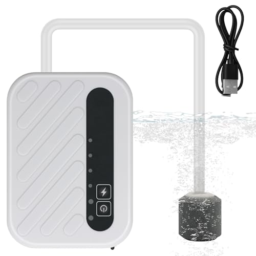 Small Rechargeable Bait Bucket Aerator, Rechargeable Aerator for Fishing,Adjustable 3 Speed 13GPH-32GPH Minnow Bucket Aerator,Intermittent Mode,Quiet Voice, Suitable for Fishing Enthusiasts - style: 4-24Hour