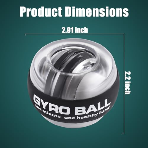 LUMIXA Wrist Ball 2025 - Auto-Start Gyroscopic Hand Exerciser Ball for Wrist & Forearm Strengthening, Gyro Ball Muscle Rehabilitation Therapy