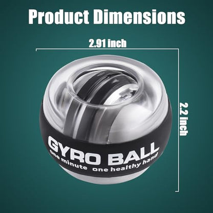 LUMIXA Wrist Ball 2025 - Auto-Start Gyroscopic Hand Exerciser Ball for Wrist & Forearm Strengthening, Gyro Ball Muscle Rehabilitation Therapy