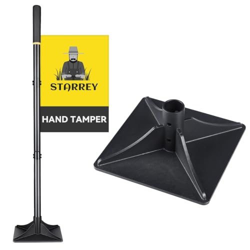 TTamper Tool 8"x8" Heavy Duty Steel Hand Tamper for Leveling Soil, Gravel, Sand, Asphalt Compactor Tool for Landscaping, Paver, Driveway, and Blacktop Repair