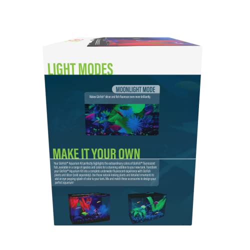 GloFish Crescent aquarium Kit 3 Gallons, Includes Hidden Blue LED Light And Internal Filter - size: 3-Gallon