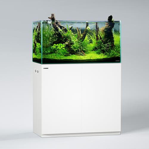 Aquarium Wooden Stand and Cabinet for up to 44 Gal Tank, Fish Reptile Sea Salt WaterTank Stand, Nano Foam Leveling Mat Included, W35.5xD17.7xH31.5 in, Wooden Matte White Painted(Stand Only) - color: White-Fig8_Inlet, size: W35.5xD17.7xH31.5in(90x45x80cm)