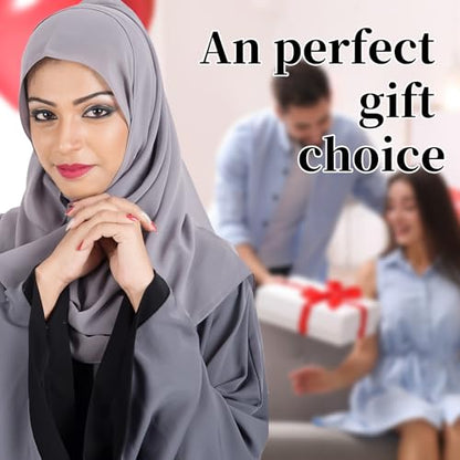 25 Pack Chiffon Hijab Head Scarves for Women 25 Colors Soft Hijab for Women Lightweight Long Scarf Wrap for Whole Season