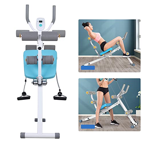 TFCFL Core Ab Trainer Bench Abdominal Stomach Exerciser Workout Gym Fitness Machine Ab Machine Abdominal Cruncher Core Workout Sit Up Bench Side Shaper LED Foldable Exercise Roller Wheels