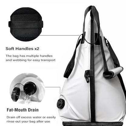 Buffalo Gear Insulated Fish Cooler - 27.5QT 58QT Waterproof Flat Bottom Bag, Leakproof and Fishing Kill Bag - color: White-58QT